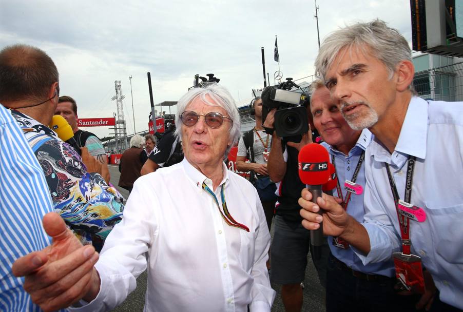 Bernie Ecclestone e Damon Hill (Epa)